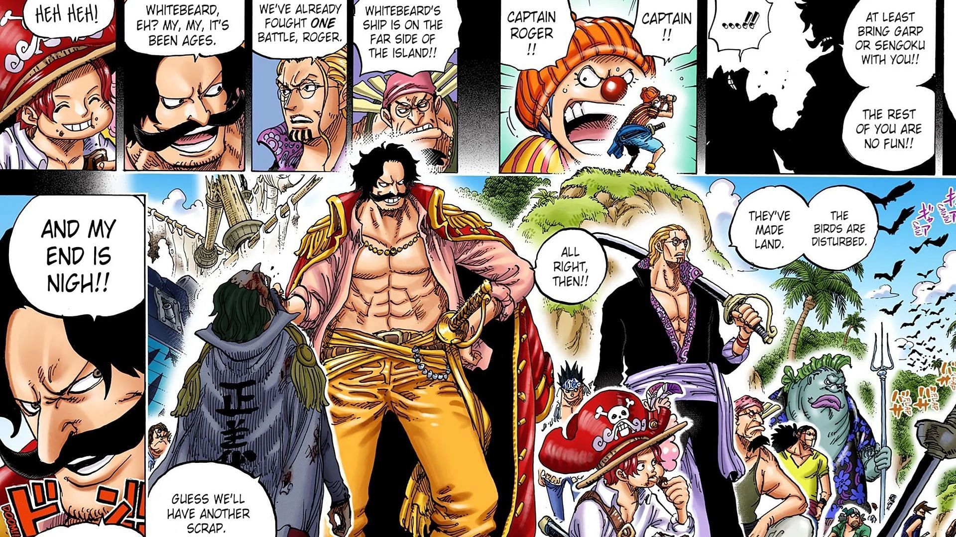 The Roger Pirates as seen in the manga (Image via Shueisha)